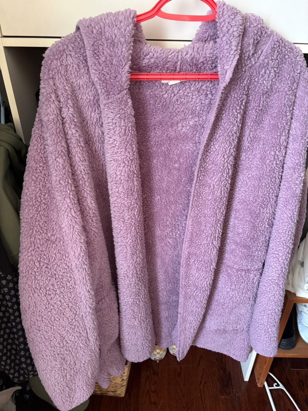 Aeropostale Plush Hooded Jacket in Light Purple